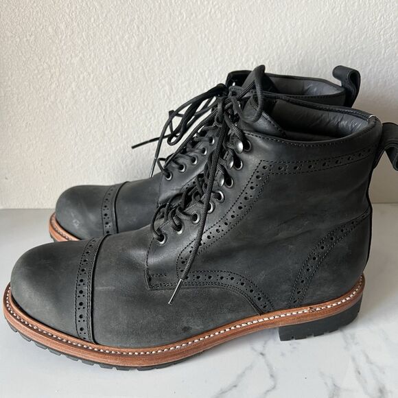 Wilcox Fairfax Matte Black Leather Boots Size 11 main image 5